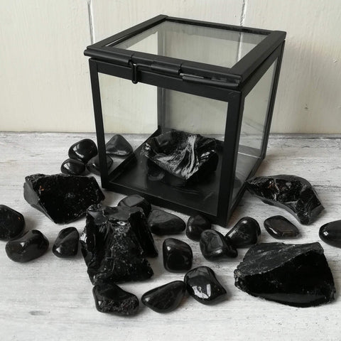 Raw Black Obsidian