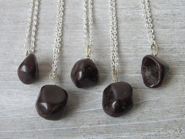 Tumbled Almandine Garnet Necklace