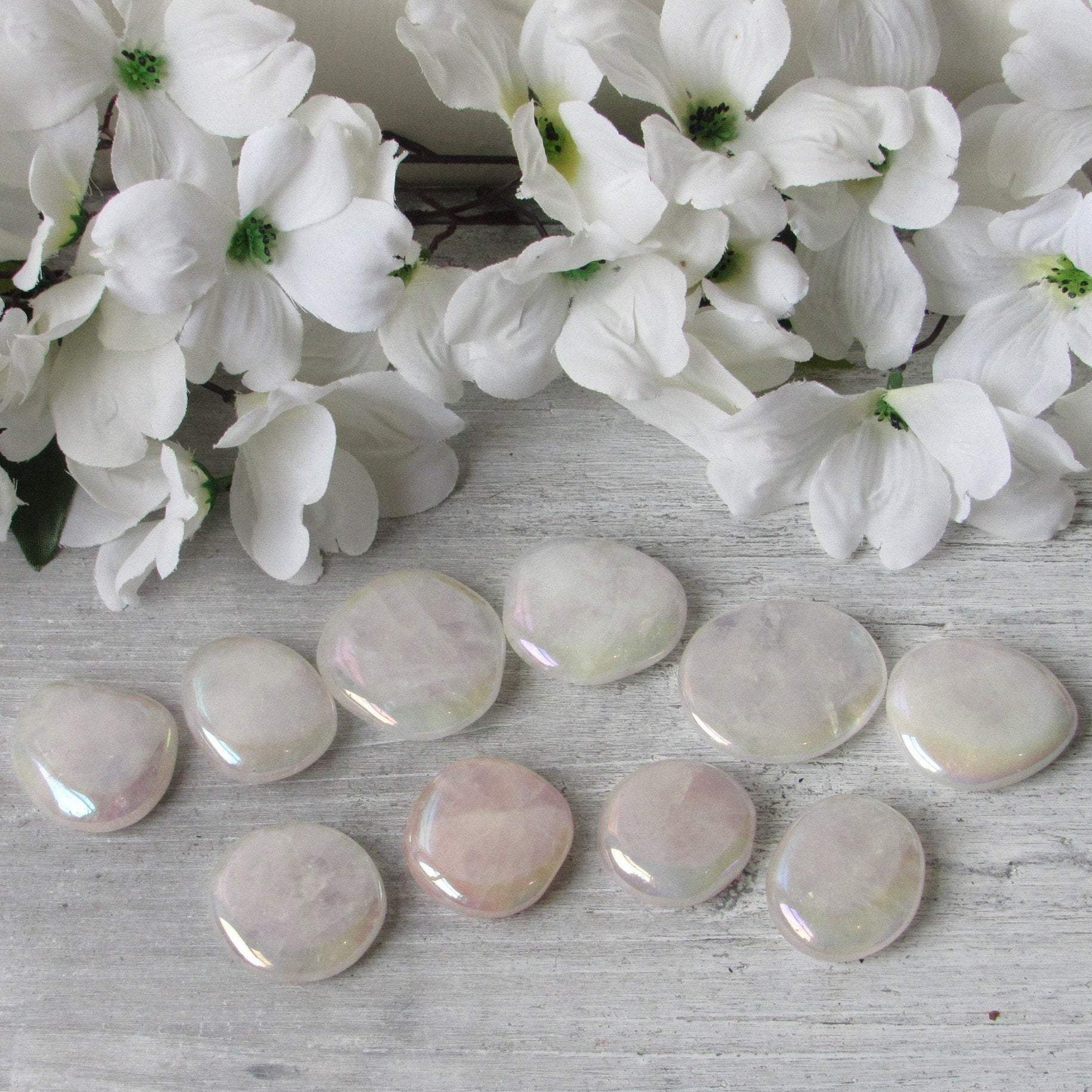 Rose Aura Quartz Pebbles
