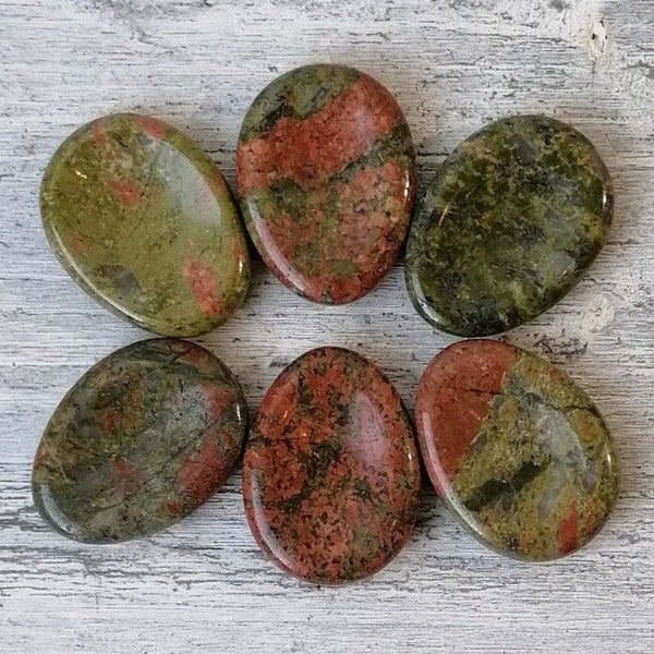 Unakite Jasper Thumb Stone