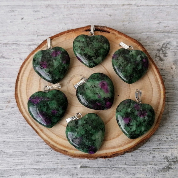 Ruby Zoisite Heart Necklace