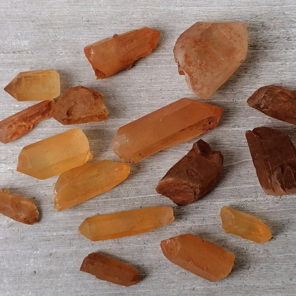 Tangerine Quartz Point Specimens All About The Box
