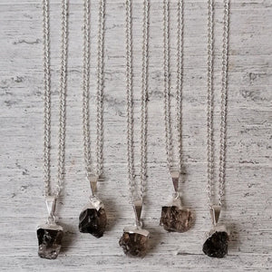 Small Raw Smoky Quartz Necklace