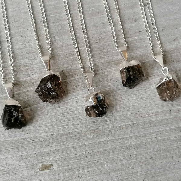 Small Raw Smoky Quartz Necklace