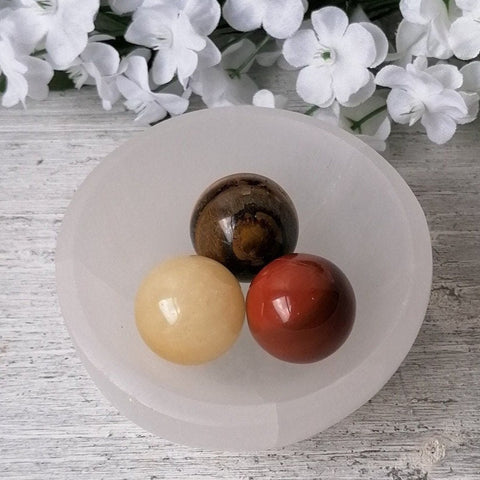 Small Crystal Spheres - Golden Healer, Red Jasper Or Tigers Eye