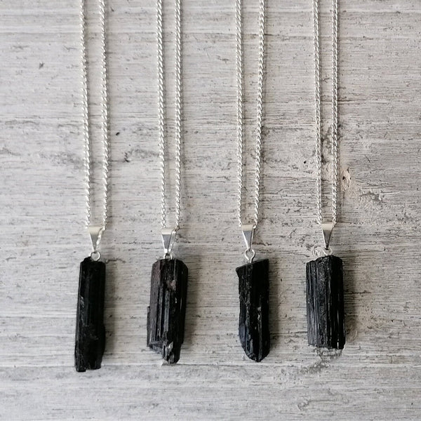 Raw Black Tourmaline Necklace