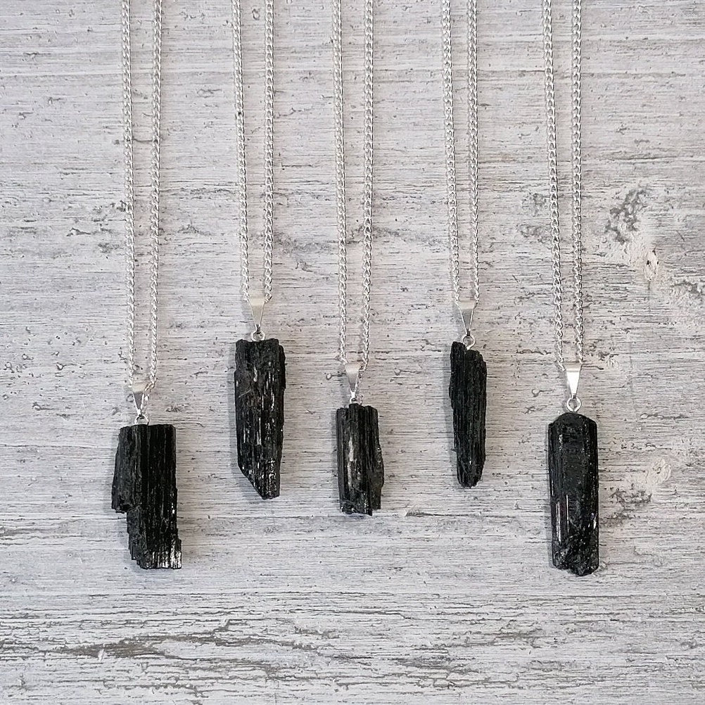 Raw Black Tourmaline Necklace