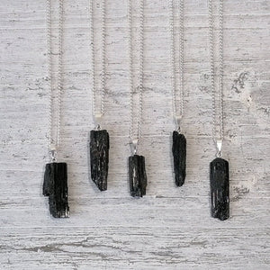 Raw Black Tourmaline Necklace