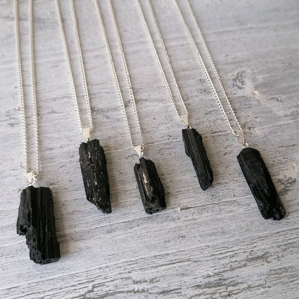 Raw Black Tourmaline Necklace