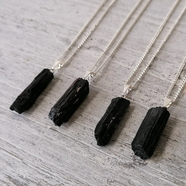 Raw Black Tourmaline Necklace