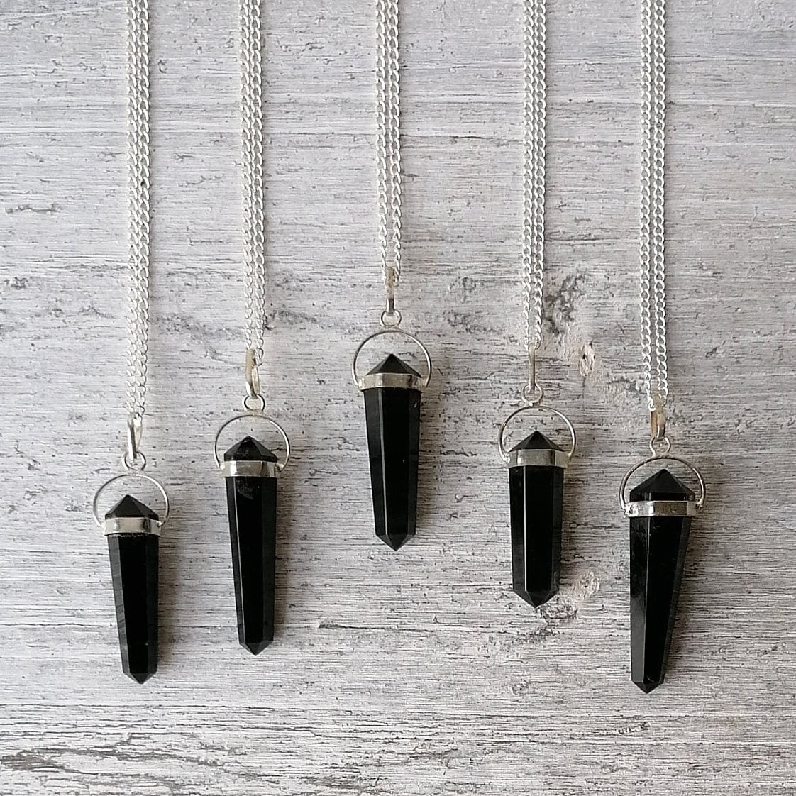 Black Agate Crystal Necklace