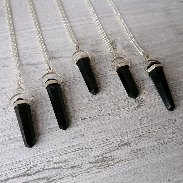 Black Agate Crystal Necklace