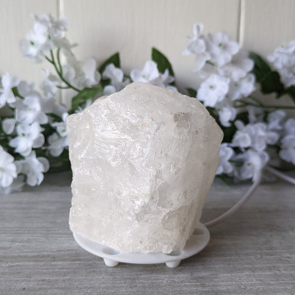 Mini Rough Quartz Lamp with LED USB fitting