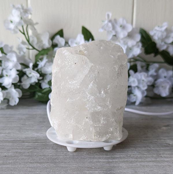 Mini Rough Quartz Lamp with LED USB fitting