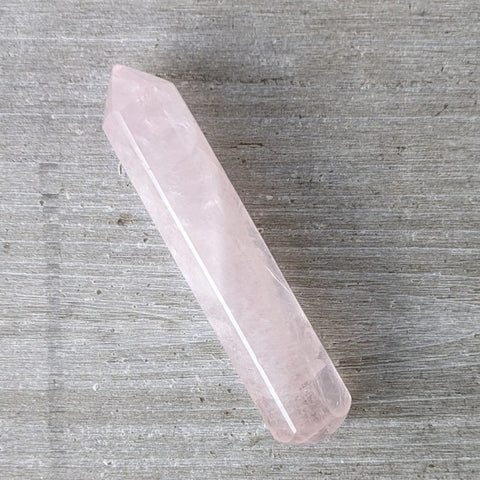 Rose Quartz Wand - 6 Sided Faceted Healing Wand