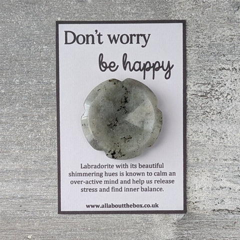 Labradorite Flower Thumb Stone