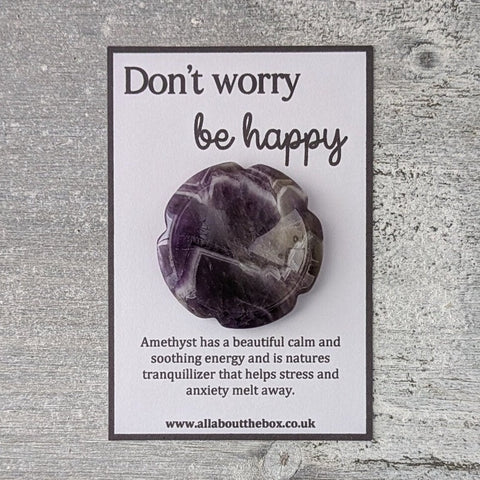 Amethyst Flower Thumb Stone